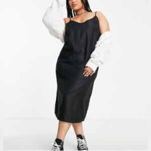ASOS Curve Black Midi Slip Dress💕